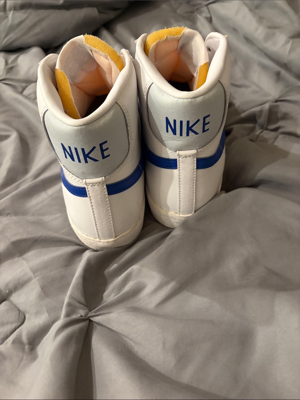 Nike Blazer Mid White with Blue Swoosh - Picture 3 of 4